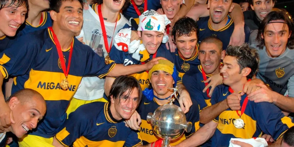Boca festejando la obtención de la Copa Libertadores 2007.