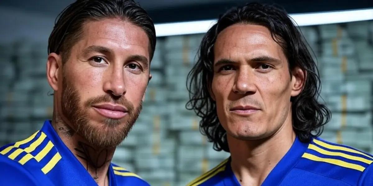 Cavani y Sergio Ramos