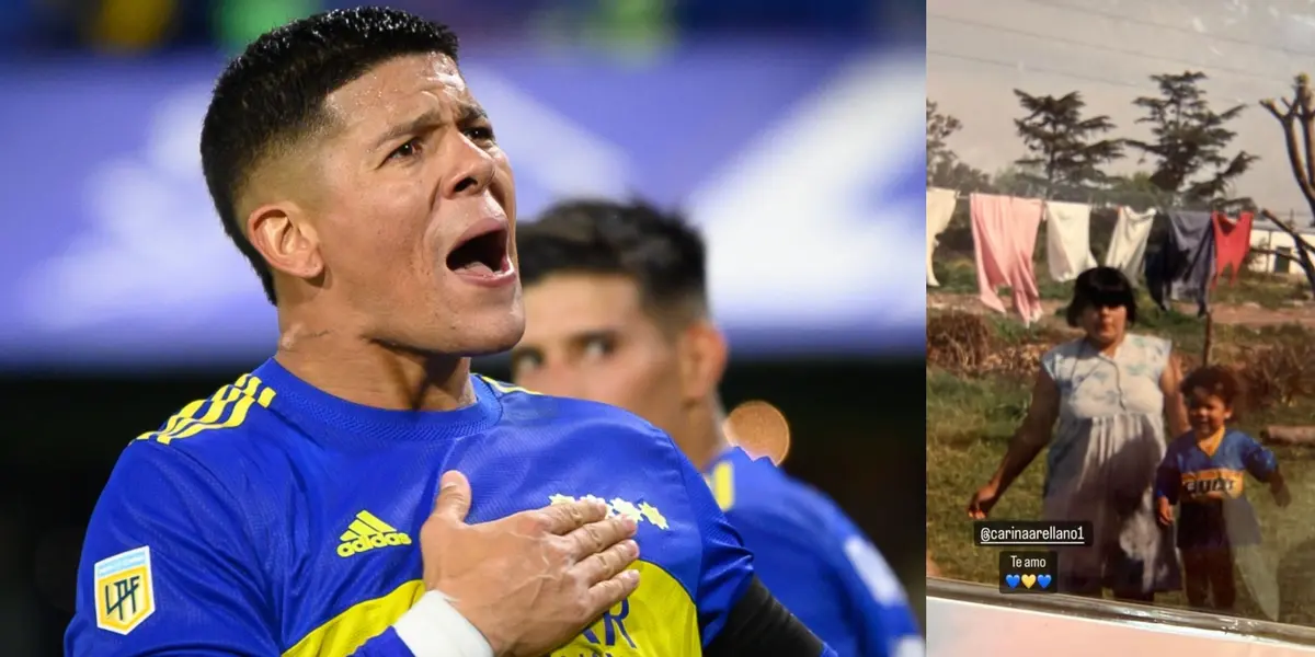 El capitán de Boca ante Talleres que había festejado su gol besándose el escudo Xeneize, compartió en redes sociales una foto que evidencia su fanatismo por el club desde niño.