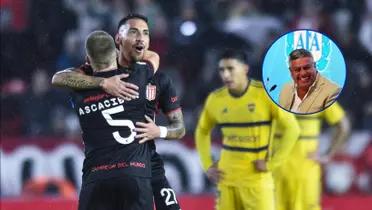 El festejo de gol de Javier Correa ante Boca por Copa de la Liga.