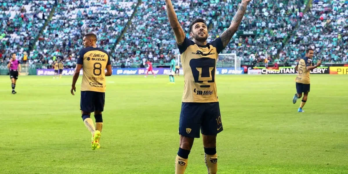 El "Toto" Salvio convirtió en el empate 3 a 3 de Pumas ante León. En redes, apoyó al capitán de Boca en medio de los conflictos entre la dirigencia y los jugadores.