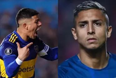 El zaguero central tuvo un gesto particular luego de haber saludado a Agustín Almendra previo al Boca-Racing.