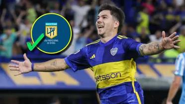 Lucas Blondel con la camiseta de Boca Juniors.