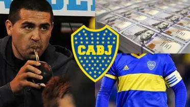 Riquelme tomando mate y a su lado una camiseta de Boca.