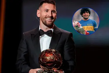Tras haber ganado su octavo Balón de Oro, Lionel Messi se acordó de Diego Maradona y le hizo una dedicatoria.
