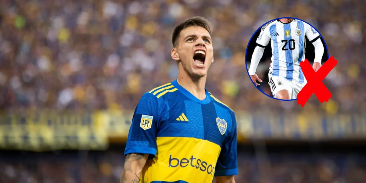 Kevin Zenón festejando su gol con Boca en la Bombonera.