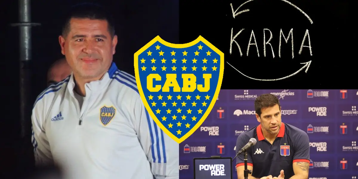 Riquelme sonriendo junto a Sebastián Domínguez en conferencia de prensa.