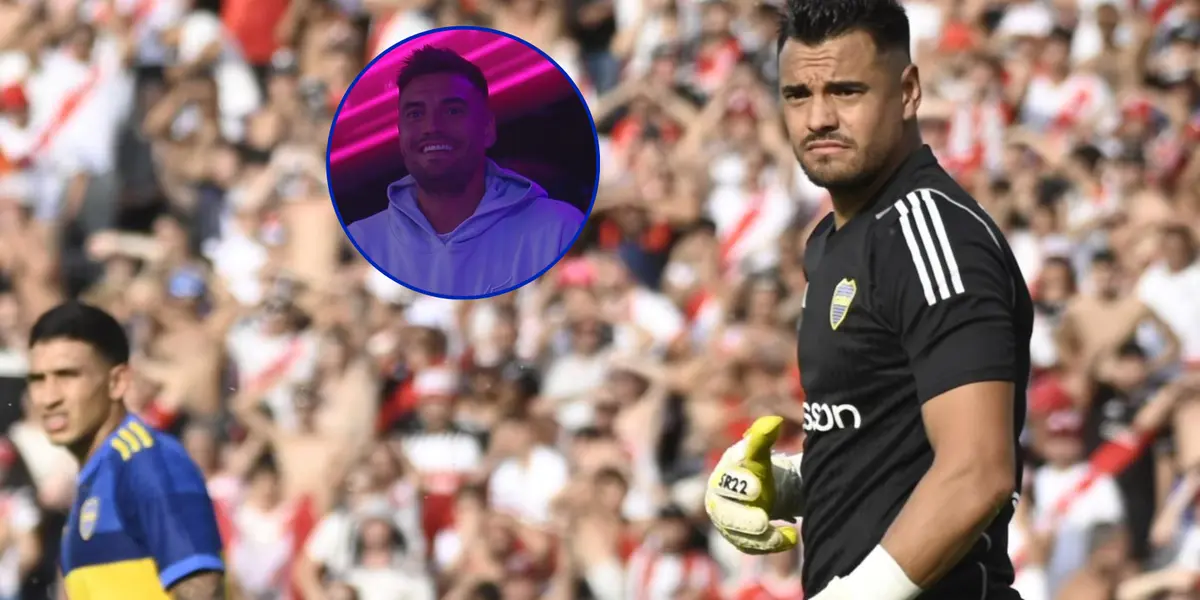 Sergio Romero en acción durante el Superclásico.