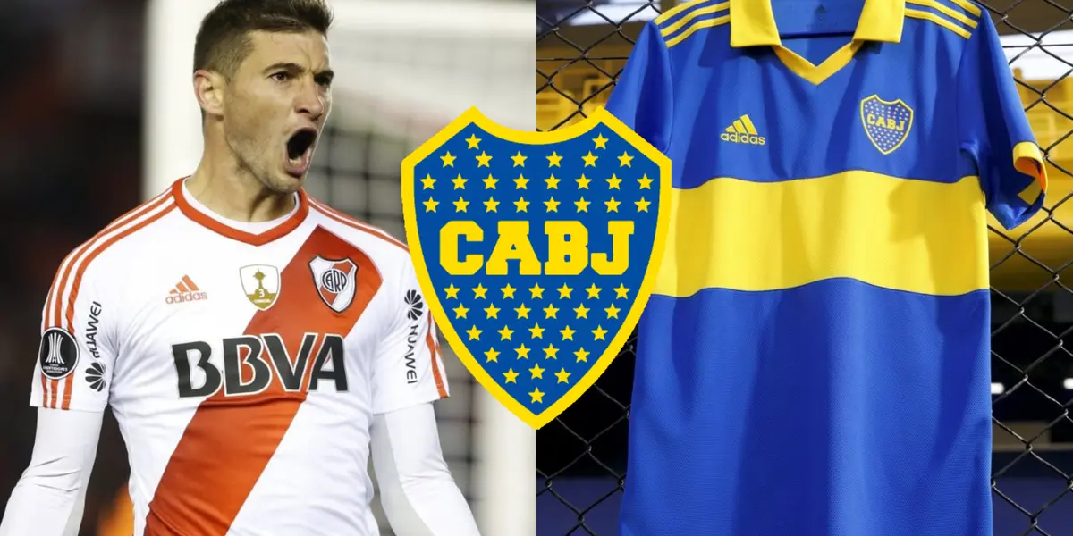 Alario con la camiseta de Boca.