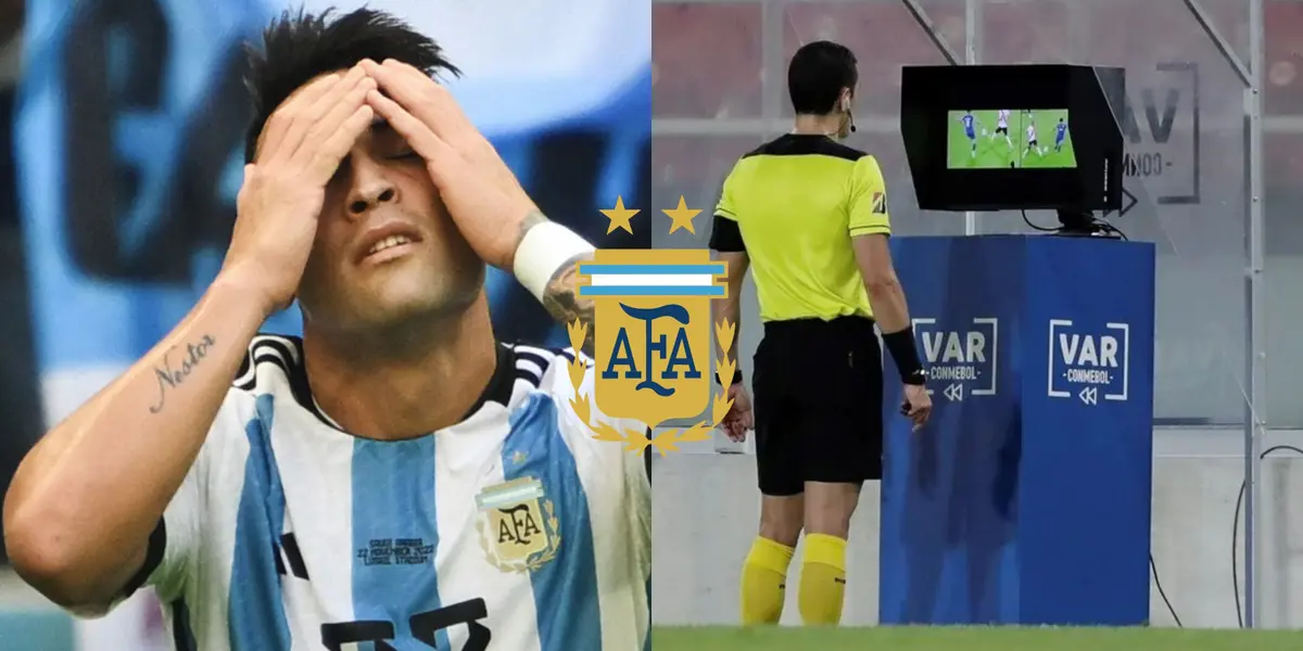 Destapan que el VAR se habría equivocado a la hora de anular el primer gol de Lautaro Martínez ante Arabia Saudita.