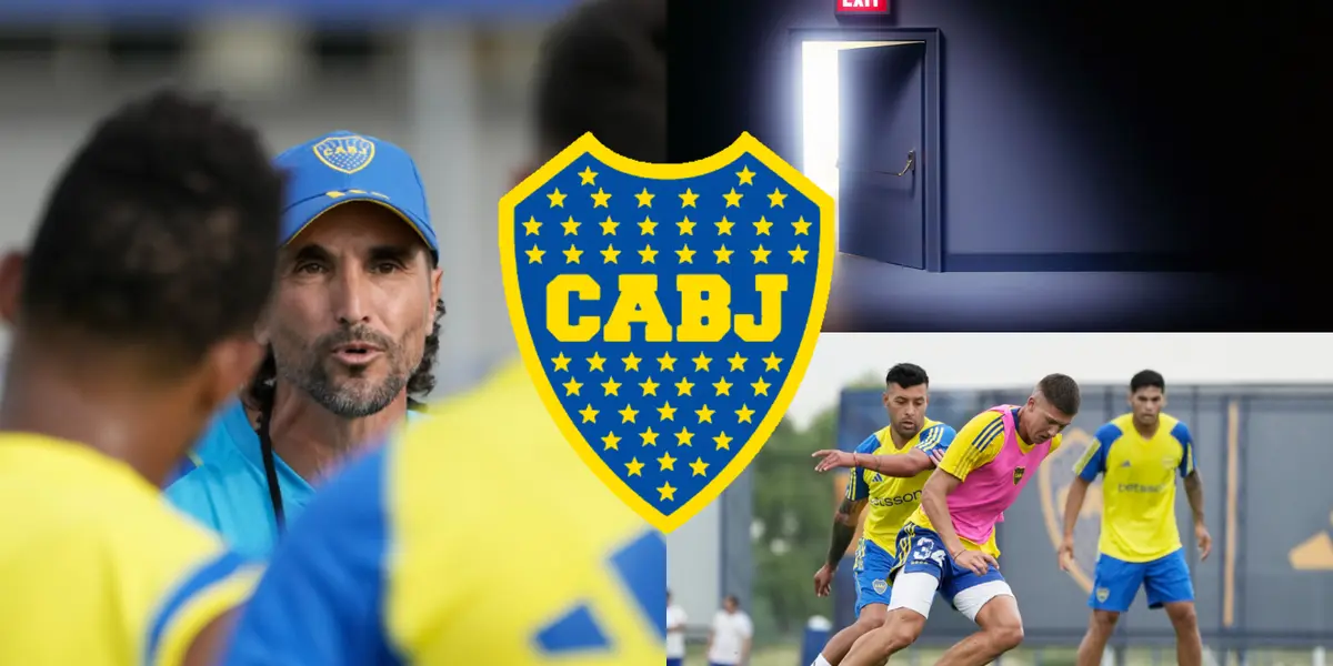 Diego Martínez dando indicaciones en un entrenamiento de Boca.