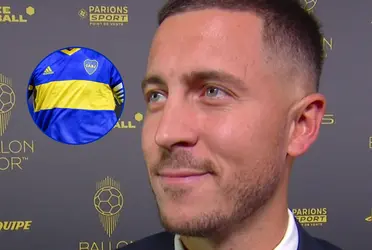 Eden Hazard habló en la alfombra roja y se refirió a la posibilidad de jugar en Boca y su relación con Juan Román Riquelme.