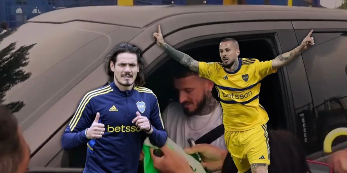 El auto de Darío Benedetto vs el de Edinson Cavani.