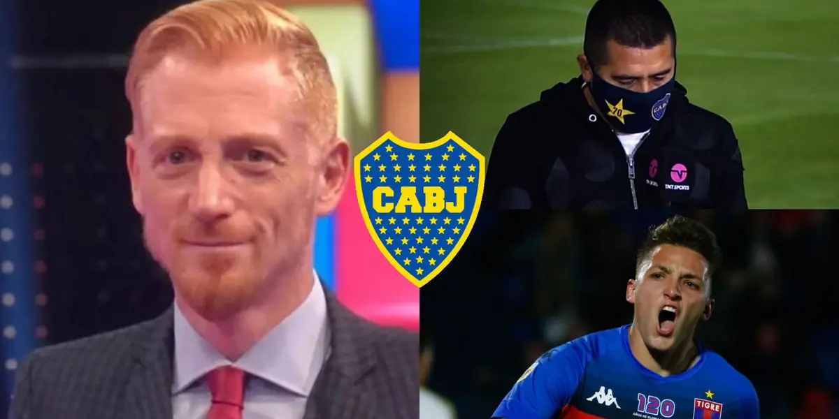 El periodista aprovechó la situación del delantero de Tigre para pegarle a Riquelme, que ya es un deporte olímpico para el colorado.