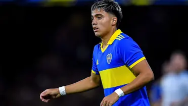 Exequiel Zeballos en pleno partido de Boca.