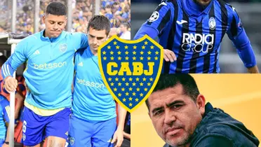 Marcos Rojo lesionado y a su lado, Juan Román Riquelme.