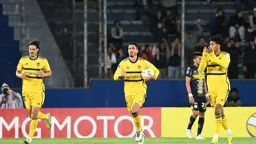 Nicolás Figal tras su gol ante Sportivo Trinidense.