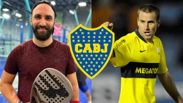 Palacio con la camiseta de Boca y a su lado 'Pipa' Higuaín.