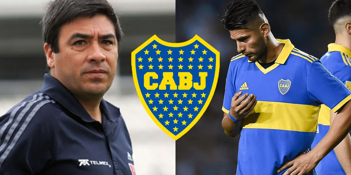 Pepe Basualdo y a su lado Carlos Zambrano con la camiseta de Boca.