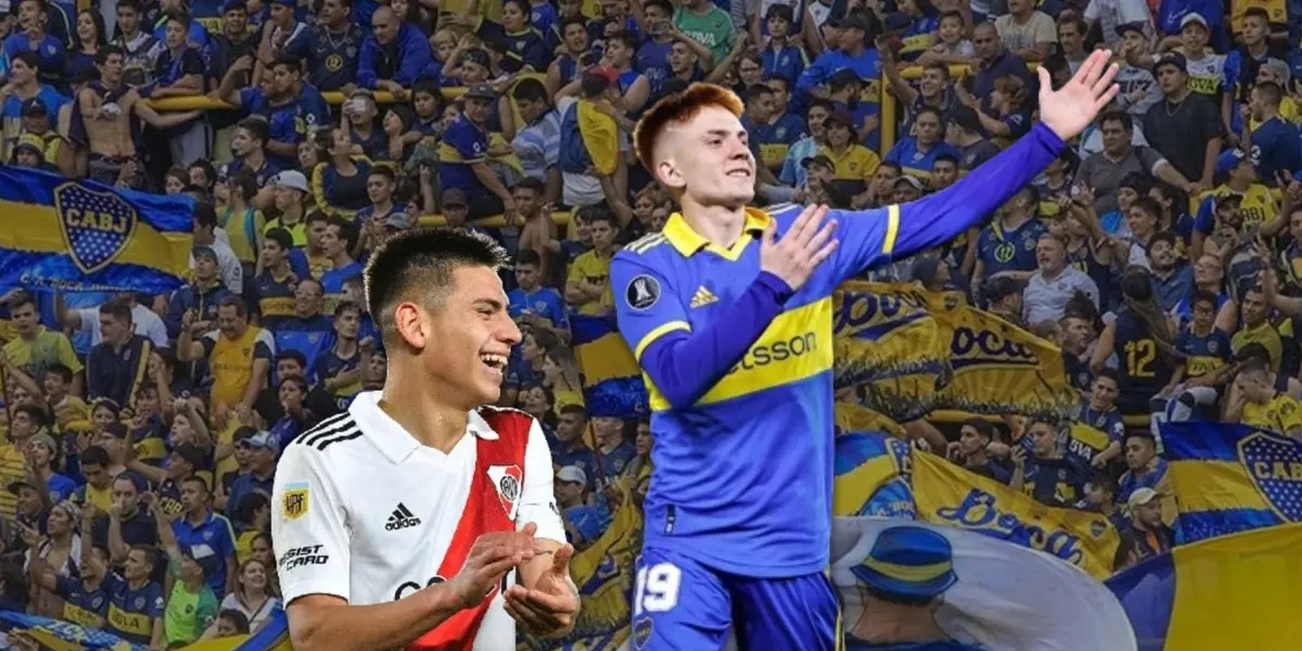 Valentín Barco aparece por encima de Claudio Echeverri y hace delirar al mundo Boca.